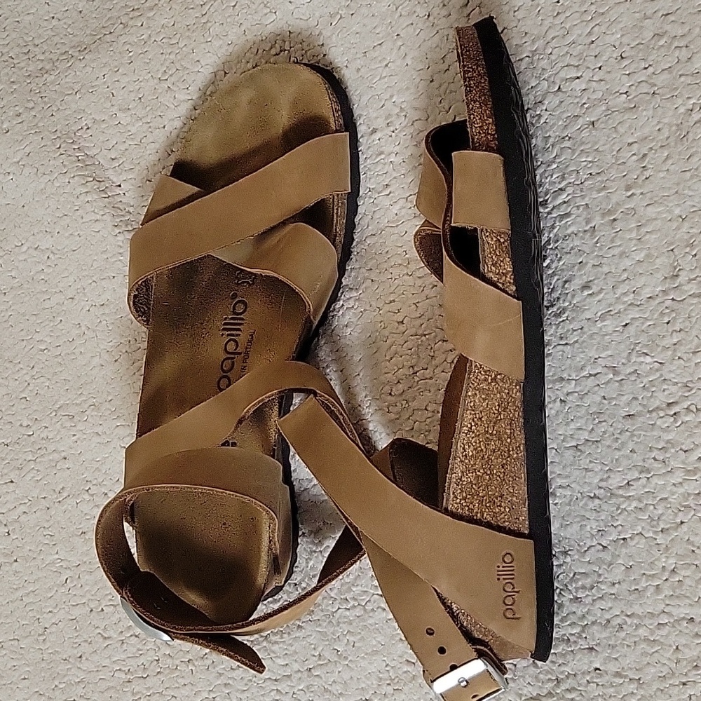 Papillio Women's Tan Strappy Comfort Sandals - Picture 2 of 6